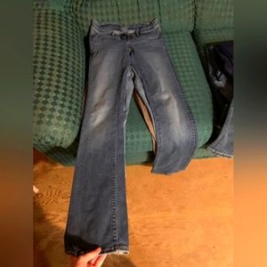 Womens bell bottom blue jeans